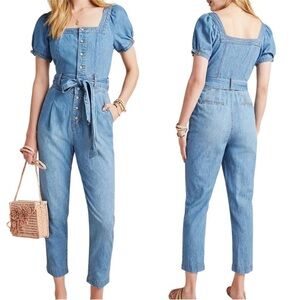 ANTHROPOLOGIE Aimee Denim Jumpsuit Pilcro and The Letterpress Jumpsuit Size US 2
